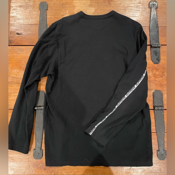 Supreme Tape Stripe Long Sleeve Pique Top Size Large- F/W 2017 Drop - Picture 2 of 4